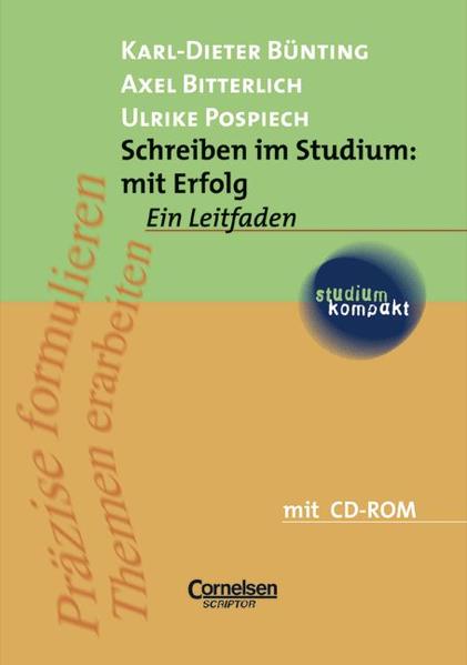 studium kompakt - Pädagogik: Schreiben im Studium: mit Erfolg: Studienbuch mit CD-ROM - Bitterlich, Axel, Karl-Dieter Bünting Prof. Dr. und Ulrike Pospiech Dr.