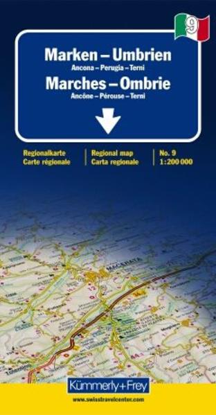 Italien 09. Marken - Umbrien de Agostini 1 : 200 000. Straßenkarte: Regionalkarte Italien Nr. 9. 1:200000 (Kümmerly+Frey Regionalkarten)