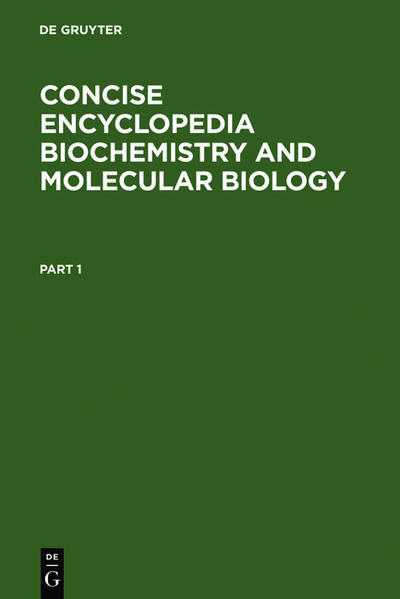 Concise Encyclopedia Biochemistry and Molecular Biology - Scott, Thomas A. und E. Ian Mercer