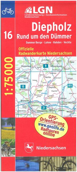 Topographische Sonderkarten Niedersachsen. Sonderblattschnitte auf... / Radwanderkarten 1:75000 (RC) / Diepholz Rund um den Dümmer - LGLN