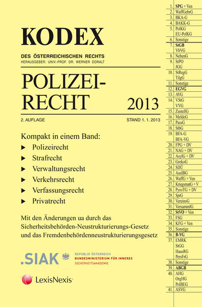 KODEX Polizeirecht 2013  2., Aufl., Stand: 1.1.2013 - Doralt, Werner und Michael Beyrer