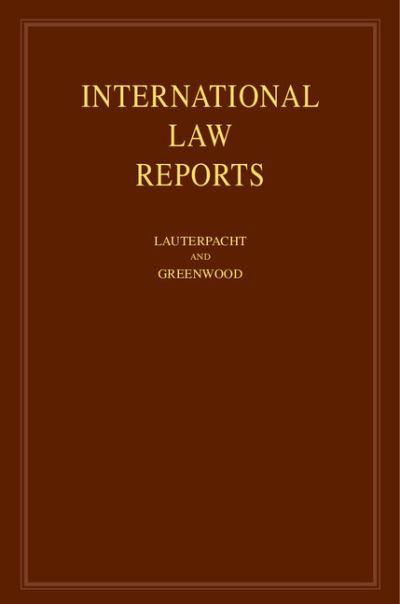 International Law Reports Set 184 Volume Hardback Set: International Law Reports - Lauterpacht, Elihu, Christopher Greenwood  und Karen Lee
