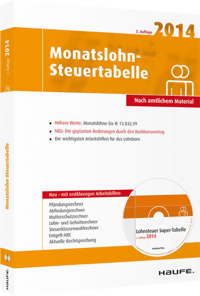 Monatslohn-Steuertabelle 2014 Alles für eine schnelle und korrekte Lohn- und Gehaltsabrechnung