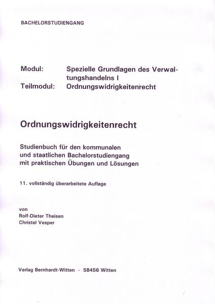 Ordnungswidrigkeitenrecht (Keine Auslieferung über den Buchhandel) - Theisen, Rolf-Dieter und Christel Vesper