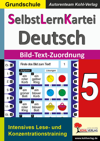 SelbstLernKartei Deutsch 5 Band 5: Bild-Text-Zuordnungen - Autorenteam Kohl-Verlag