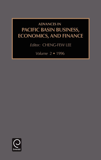 Adv Pac Bas Bus V 2 (Advances in Pacific Basin Business, Economics and Finance, Band 2) - Lee C., F., Jenny Lee  und Cheng-Few Lee