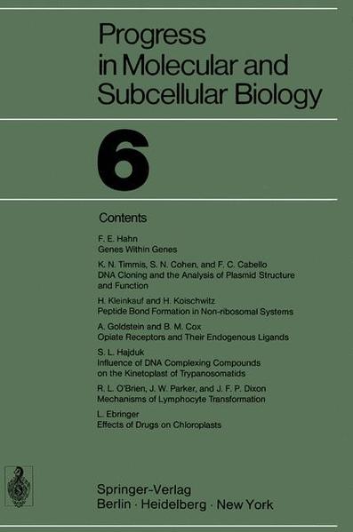 Progress in Molecular and Subcellular Biology - Cabello, F. C., S. N. Cohen  und B. M. Cox