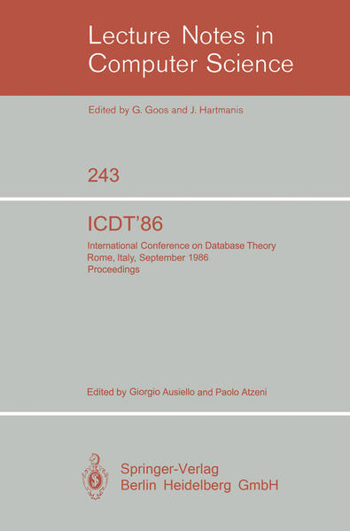 ICDT`86 International Conference on Database Theory. Rome, Italy, September 8-10, 1986. Proceedings - Ausiello, Giorgio und Paolo Atzeni