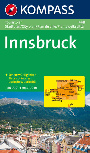 Innsbruck Touristplan mit Sehenswürdigkeiten. 1:10000 - KOMPASS-Karten GmbH