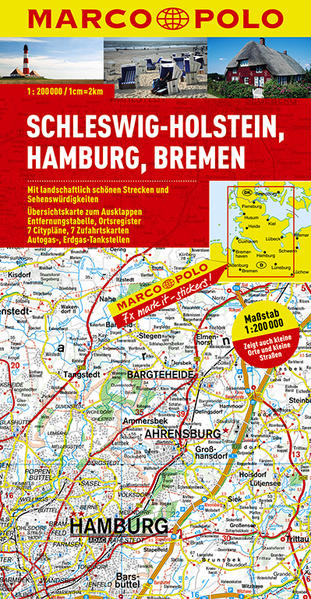 MARCO POLO Karte Deutschland Blatt 1 Schleswig-Holstein 1:200 000 Hamburg, Bremen