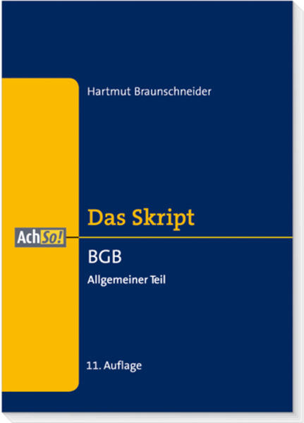 BGB - Allgemeiner Teil - Braunschneider, Hartmut
