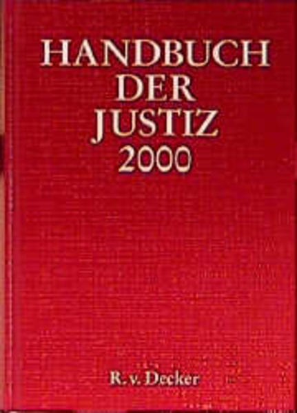 Handbuch der Justiz 2000 25. Jahrgang - Marqua, Peter