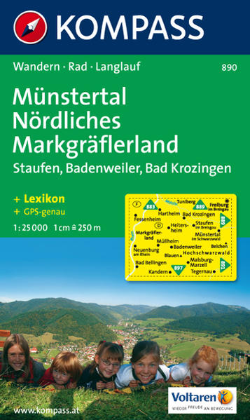 Münstertal - Nördliches Markgräflerland Wanderkarte mit Kurzführer und Radwegen. GPS-genau. 1:25000