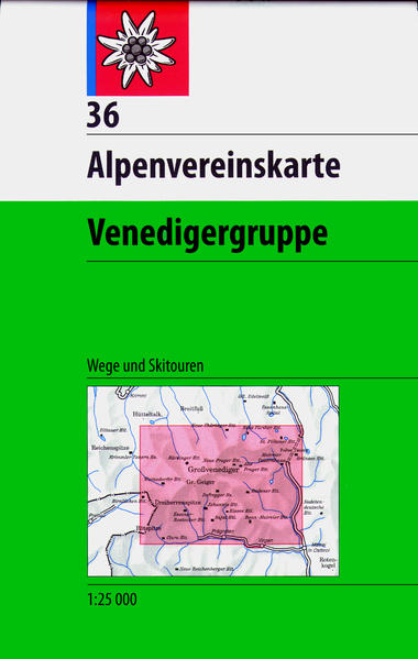 Venedigergruppe Wege und Skitouren - Topographische Karte 1:25.000 - Oesterreichischer Alpenverein