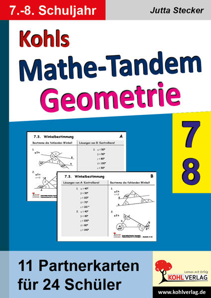 Kohls Mathe-Tandem Geometrie / Klasse 7-8 Partnerrechnen im 7.-8. Schuljahr - Stecker, Jutta