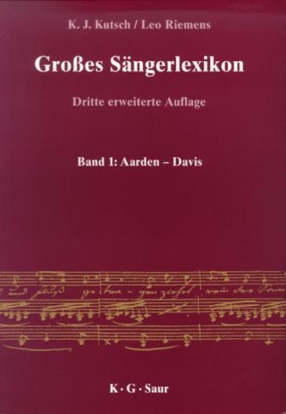 Großes Sängerlexikon. 5 Bände - PH 7522 - H - Kutsch Karl, J und Leo Riemens