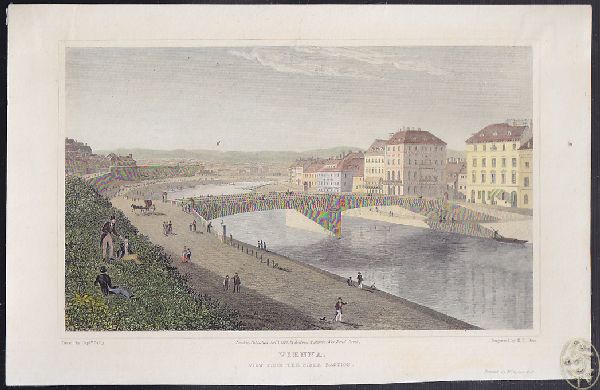 WIEN - BATTY, Charles. Vienna. View from the Biber Bastion. Engraved by E. Finden.