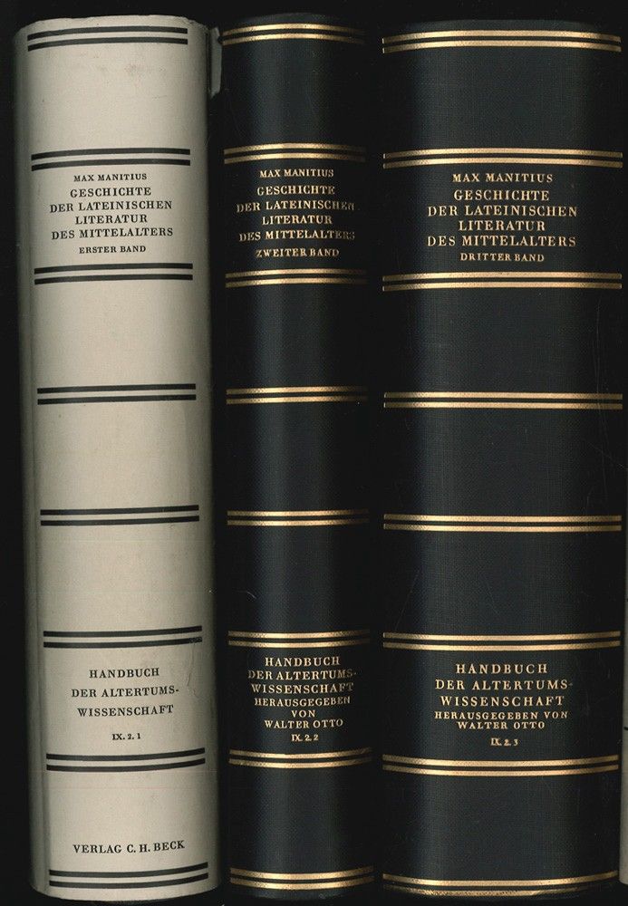 MANITIUS, Max. Geschichte der lateinischen Literatur des Mittelalters.