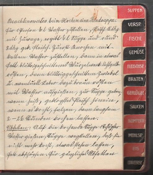  Kochbuch, Manuskript, 1. Hlfte 20. Jhdt.,