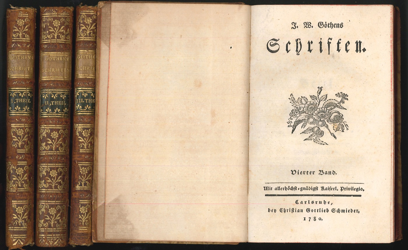 GOETHE, [Johann Wolfgang v.]. J. W. Gthens Schriften.