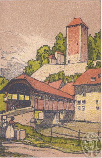  Carte Postale. Fribourg: Le Pont der Berne.