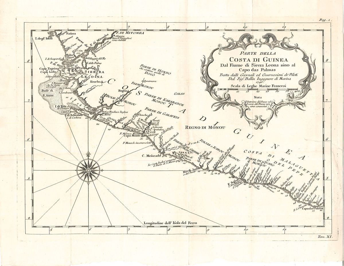 GUINEA - BELLIN, [Jacques-Nicholas]. Parte della Costa di Guinea Dal Fiume di Sierra Leona sino al Capo das Palmas.