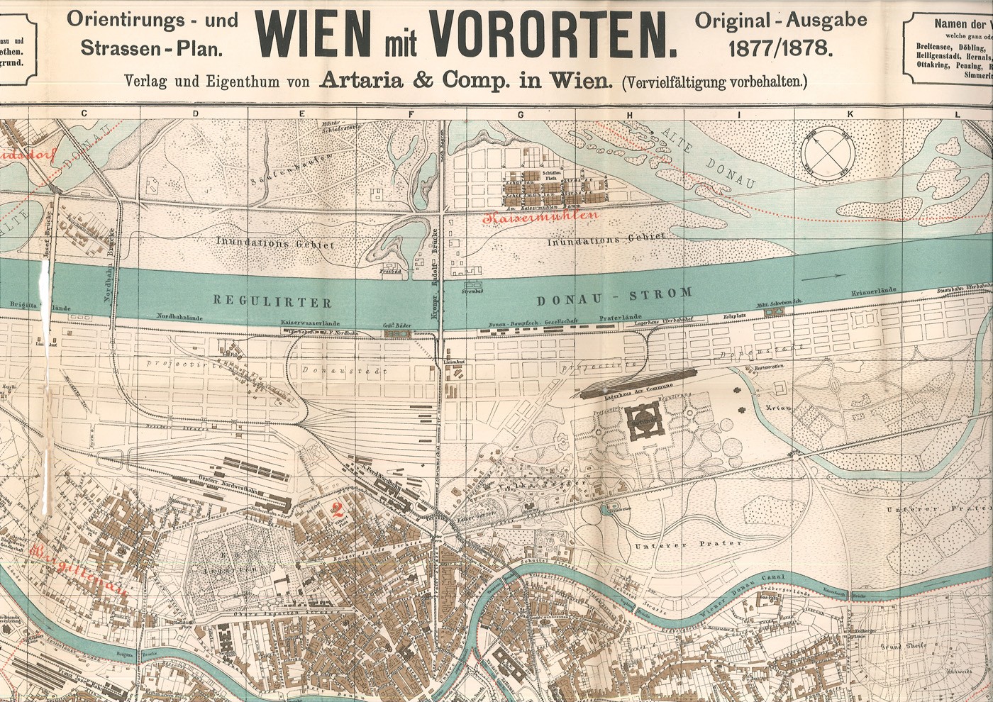  Neuester Plan von Wien mit Vororten.