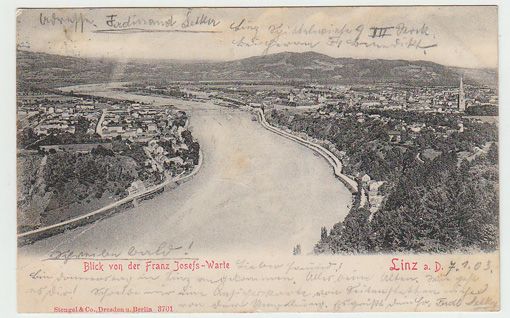  Linz a. D. Blick von der Franz Josefs-Warte.