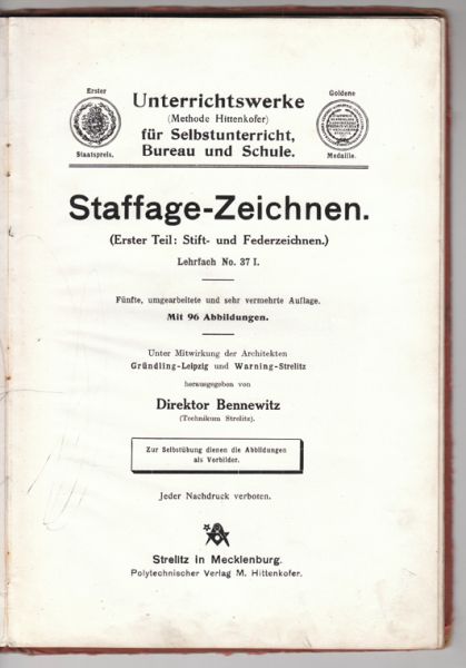BENNEWITZ (Hrsg.). Staffage-Zeichnen. (Erster Teil: Stift- und Federzeichnen).