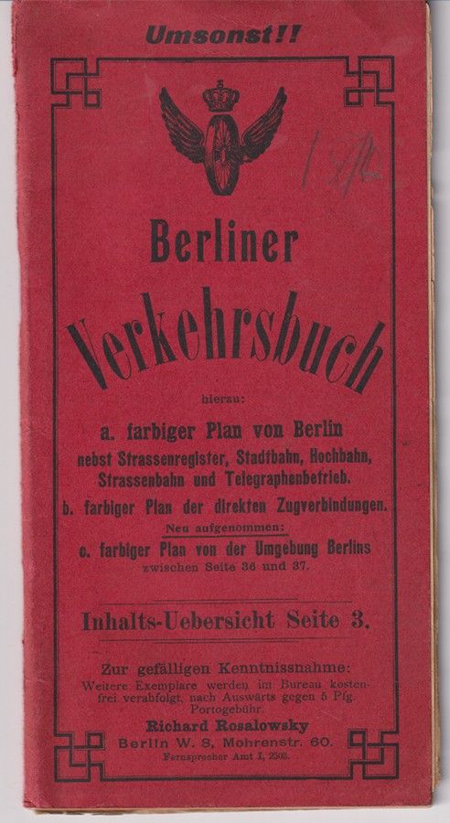 Berliner Verkehrsbuch. "Umsonst!!"