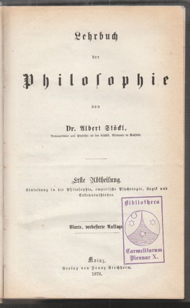 STKL, Albert. Lehrbuch der Philosophie.
