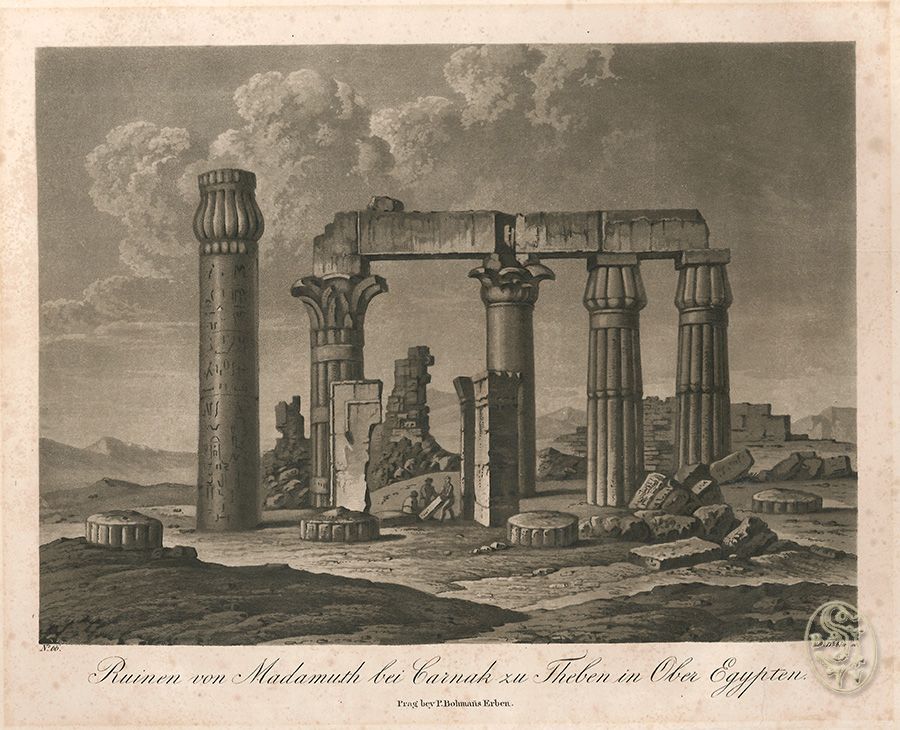  Ruinen von Madamuth bei Carnak zu Theben in Ober Egypten.