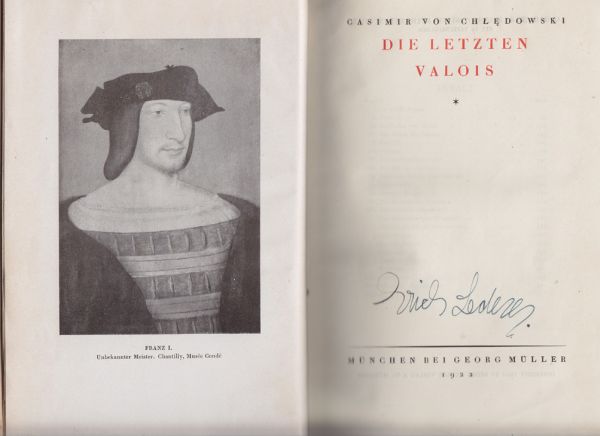 CHLEDOWSKI, Casimir v. Die letzten Valois.