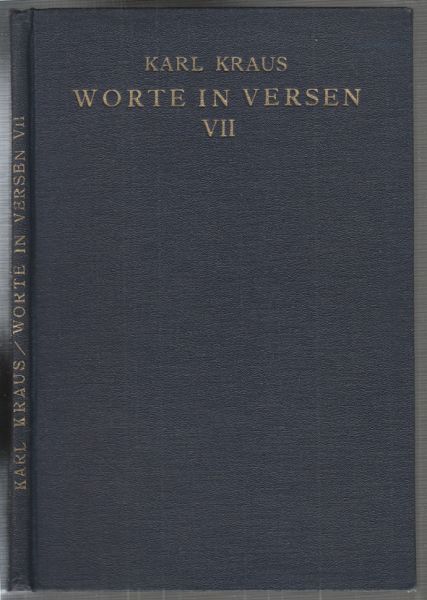 KRAUS, Karl. Worte in Versen VII.
