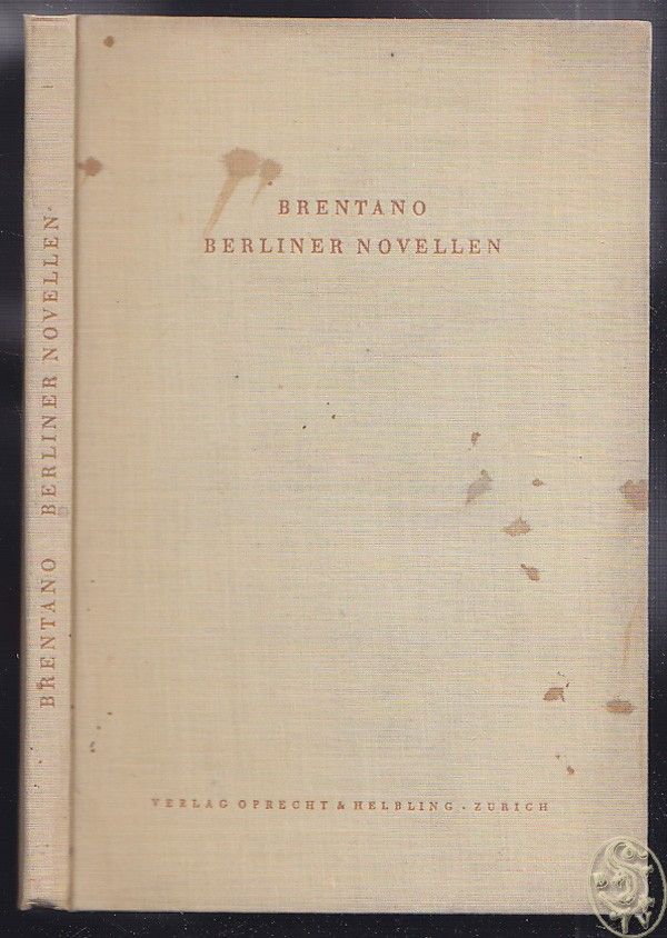 BRENTANO, Bernard. Berliner Novellen.