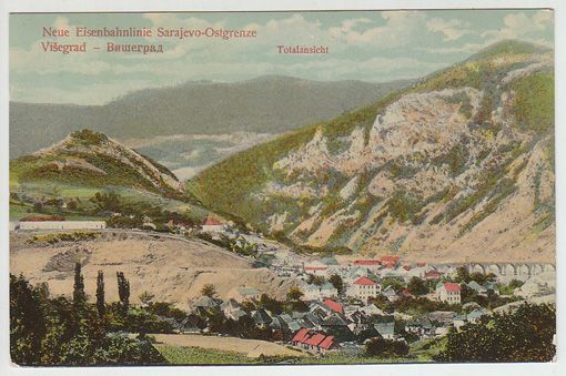 Neue Eisenbahnlinie Sarajevo-Ostgrenze Visegrad. Totalansicht.