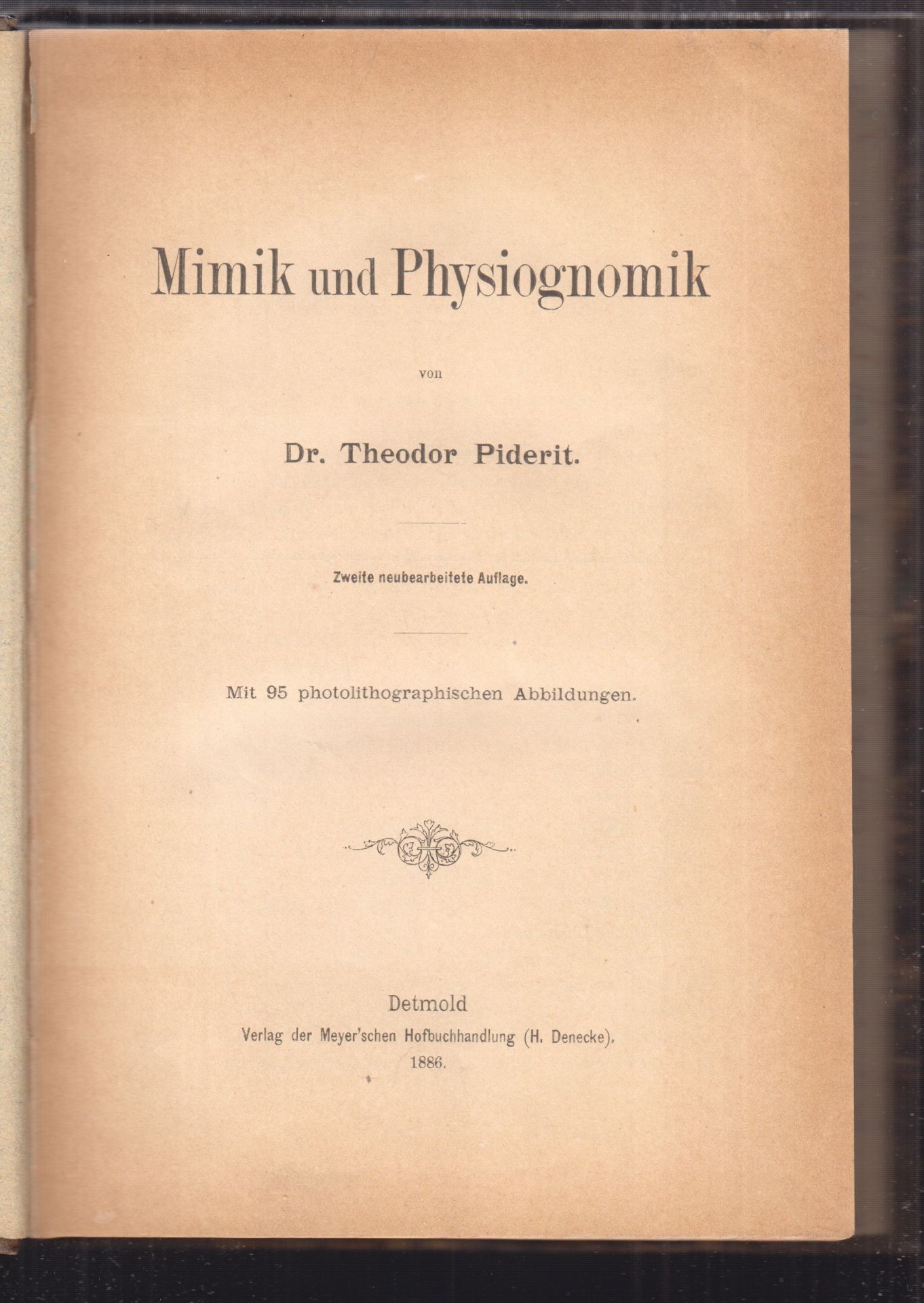 PIDERIT, Theodor. Mimik und Physiognomik.