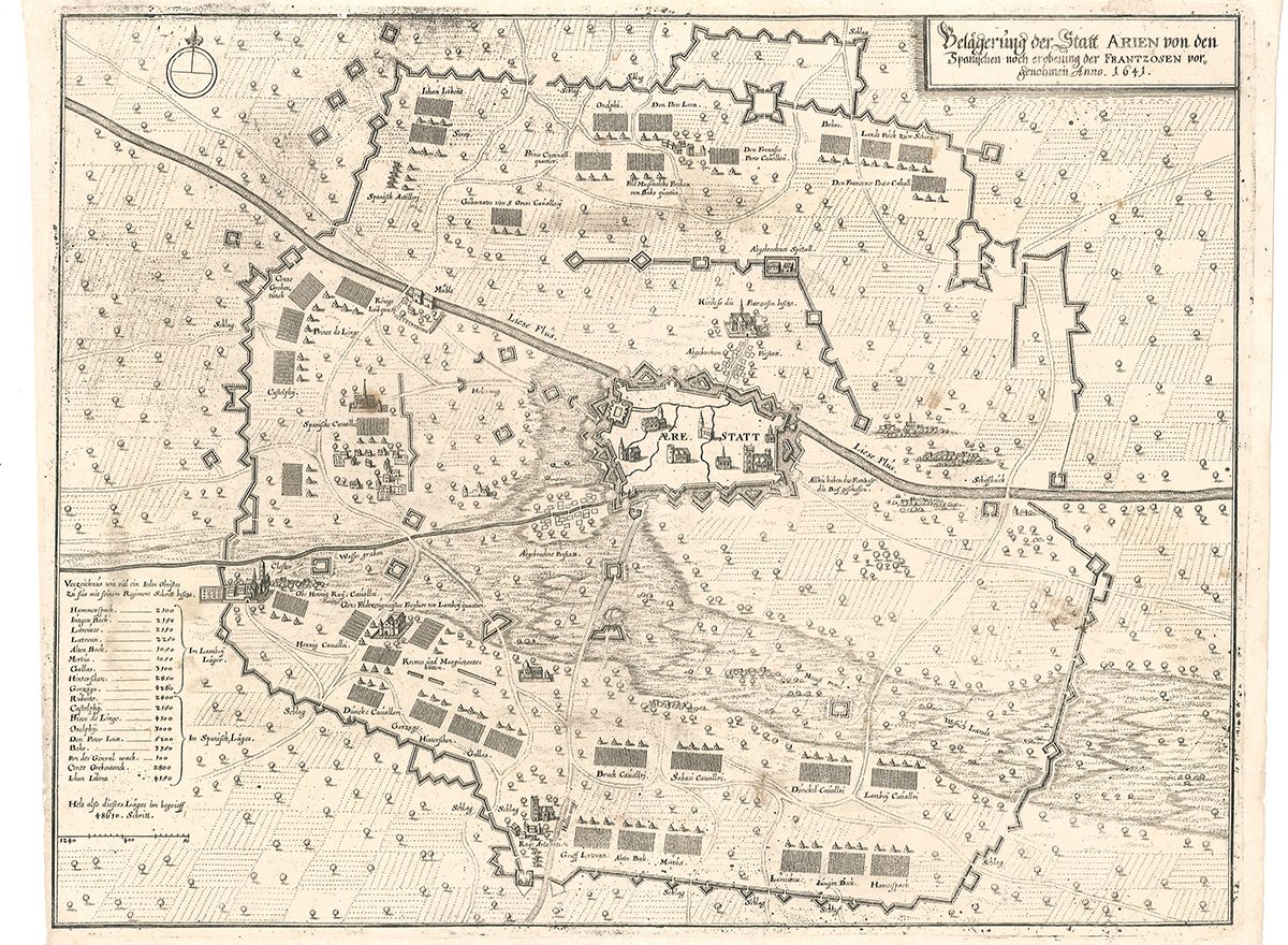 Belagerung der Stadt Arien von den Spanischen noch eroberung der Frantzosen vorgenohmen Anno 1641.