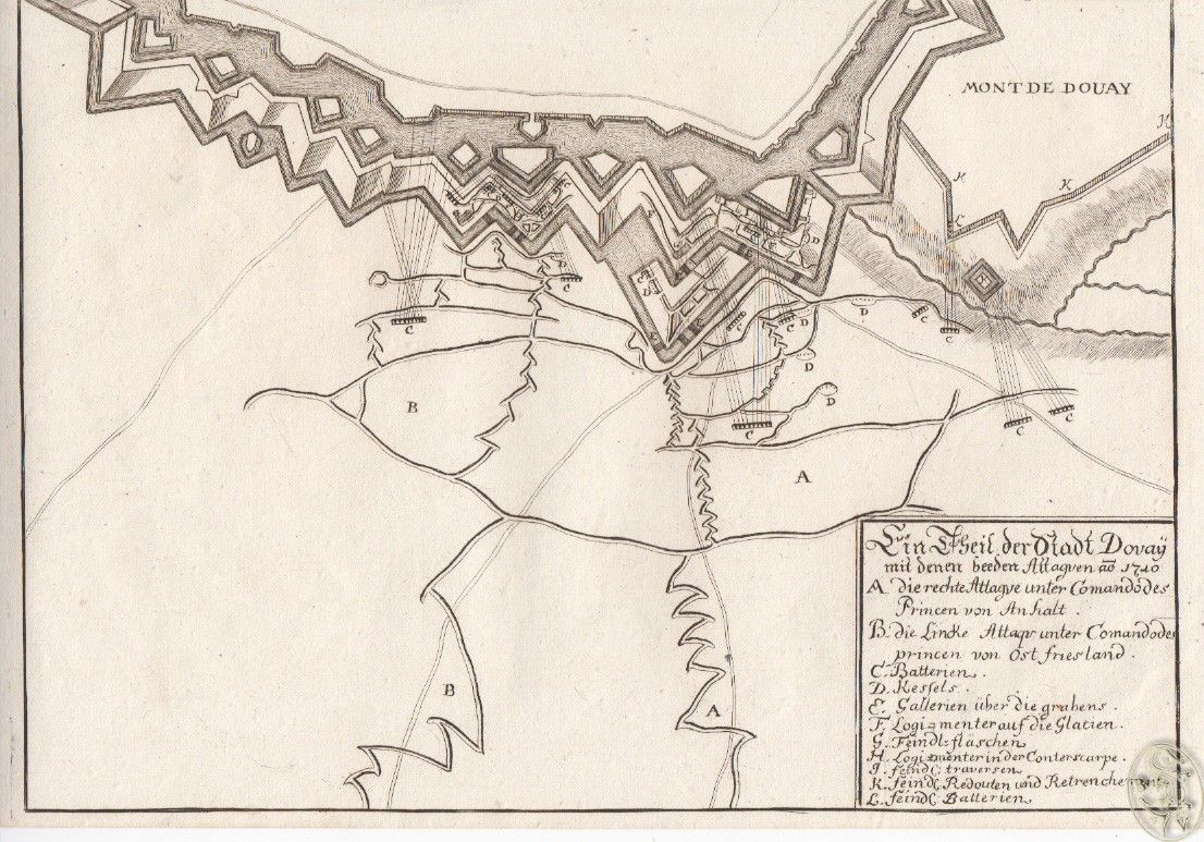  Ein Theil der Stadt Dovay mit denen beeden Attaguen ao. 1710.