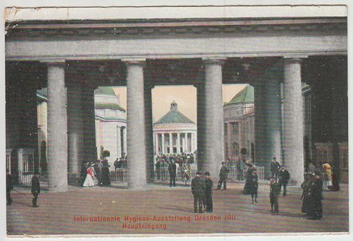  Internationale Hygiene-Austellung Dresden 1911. Haupteingang.