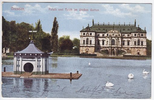  Dresden. Palais und Teich im Groen Garten.