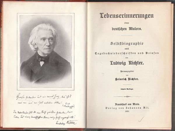 RICHTER, Ludwig. Lebenserinnerungen eines deutschen Malers. Selbstbiographie nebst Tagebuchniederschriften und Briefen. Hrsg. v. Heinr. Richter.