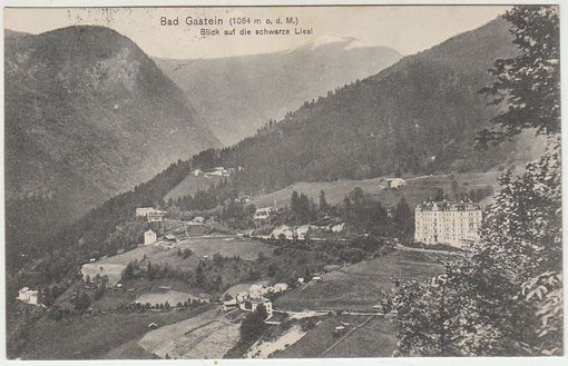 Bad Gastein (1084 m o. d. M.). Blick auf die schwarze Liesl.