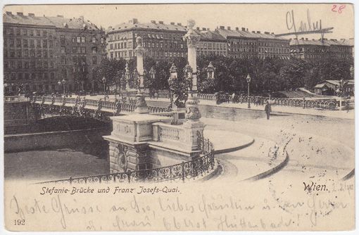  Wien. Stefanie-Brcke und Franz Josefs-Quai.