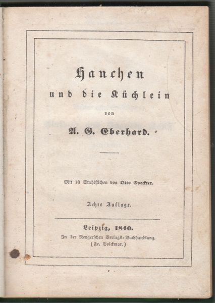 EBERHARD, A.G. Hanchen und die Kchlein.