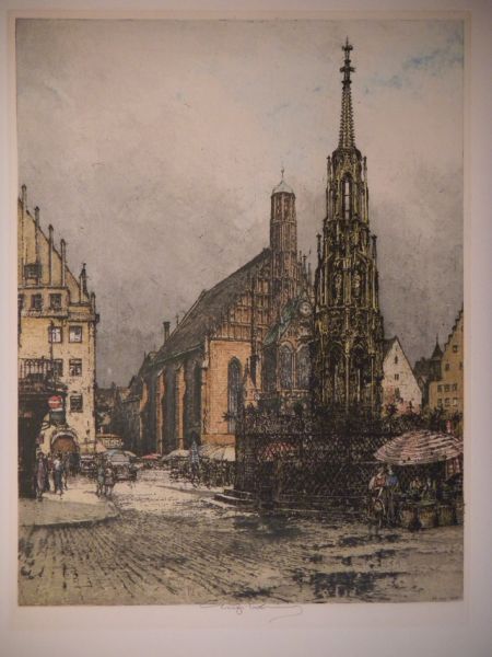 NRNBERG - KASIMIR, Luigi. Graphiker (1881-1962). [Nrnberg - Hauptmarkt].