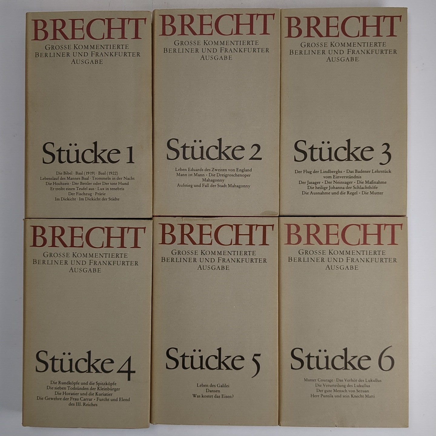 Stücke 1-6 Werke I-VI. Große kommentierte Berliner und Frankfurter Ausgabe - Brecht, Bertolt