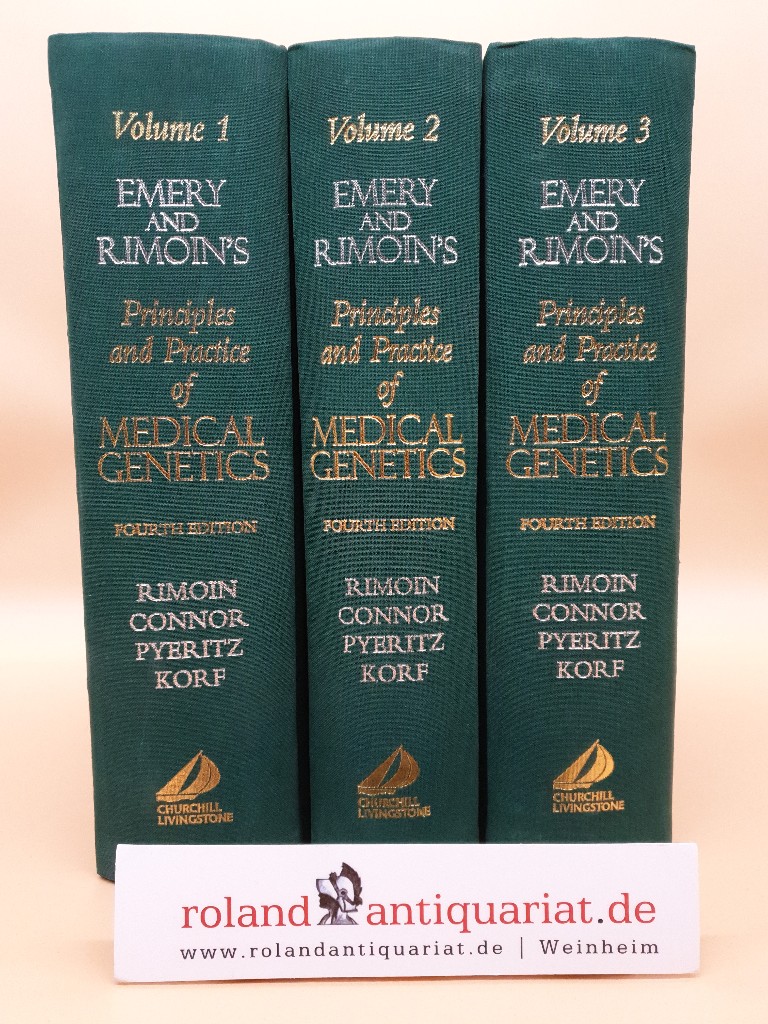 Emery and Rimoin's Principles and Practice of Medical Genetics (3 volumes Set) Volumes 1-3, complete! 4th - Emery, Alan