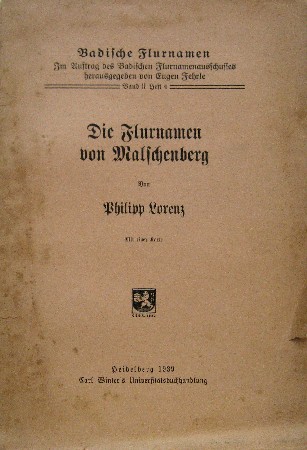 Die Flurnamen von Malschenberg. - Lorenz, Philipp