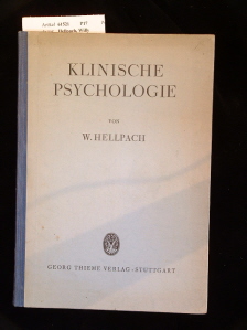 Hellpach, Willy. Klinische Psychologie.